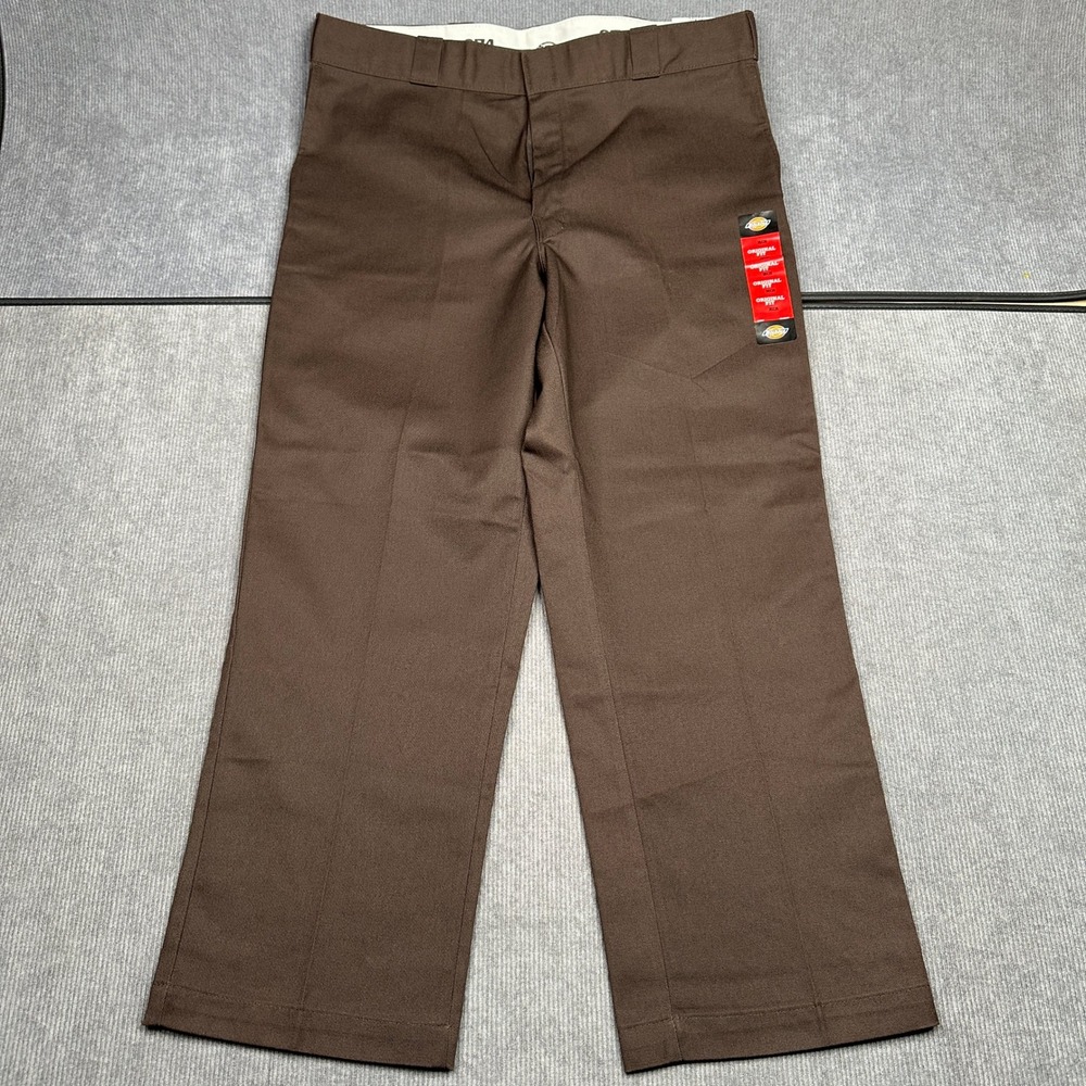 Dickies 874 Original Fit Work Pants Y2k Brown 38x28 NWT Chinos
